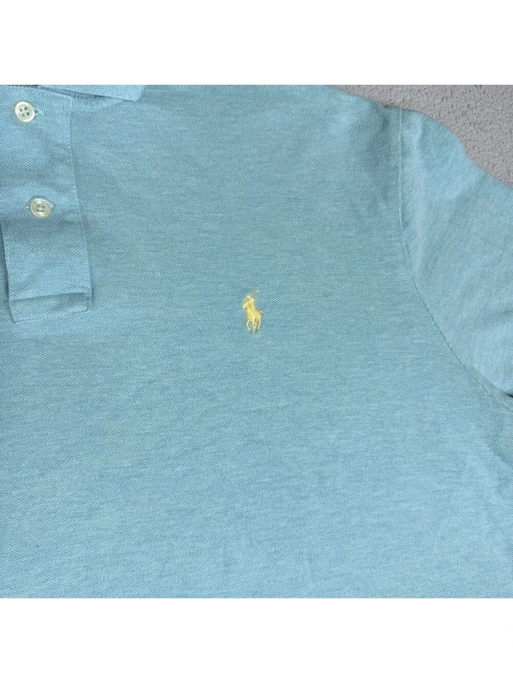 Polo Ralph Lauren Polo Shirt Mens 2XL Blue Green Blue Pima Soft Touch Flesh Pony